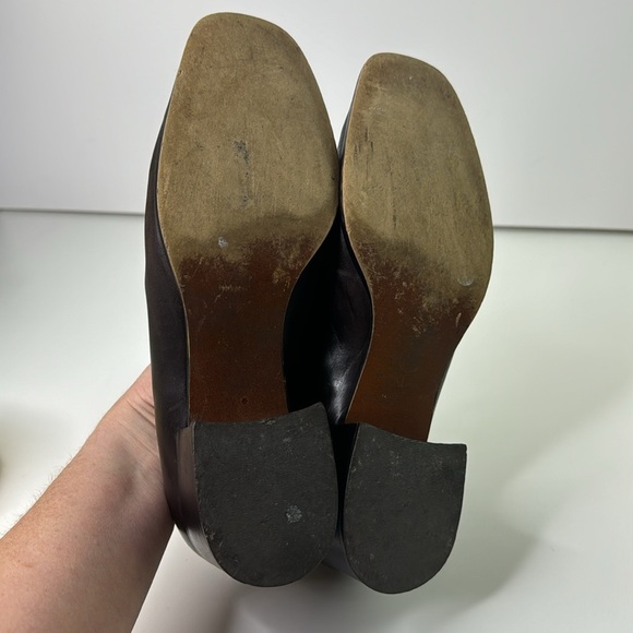 Unisa Classic Brown Two Toned Block Heeled Loafer Shoe - Picture 7 of 10